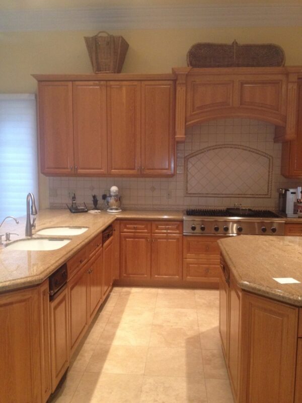  Painting Cabinets throughout a Kitchen and Family Room in Rancho Santa Fe